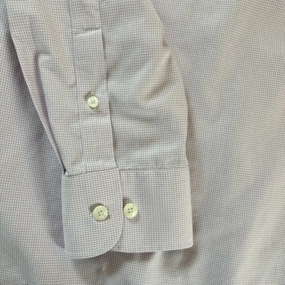 UNTUCKit Slim Fit Wrinkle Free Stonington Button Up Shirt Size XL Pink Checked
